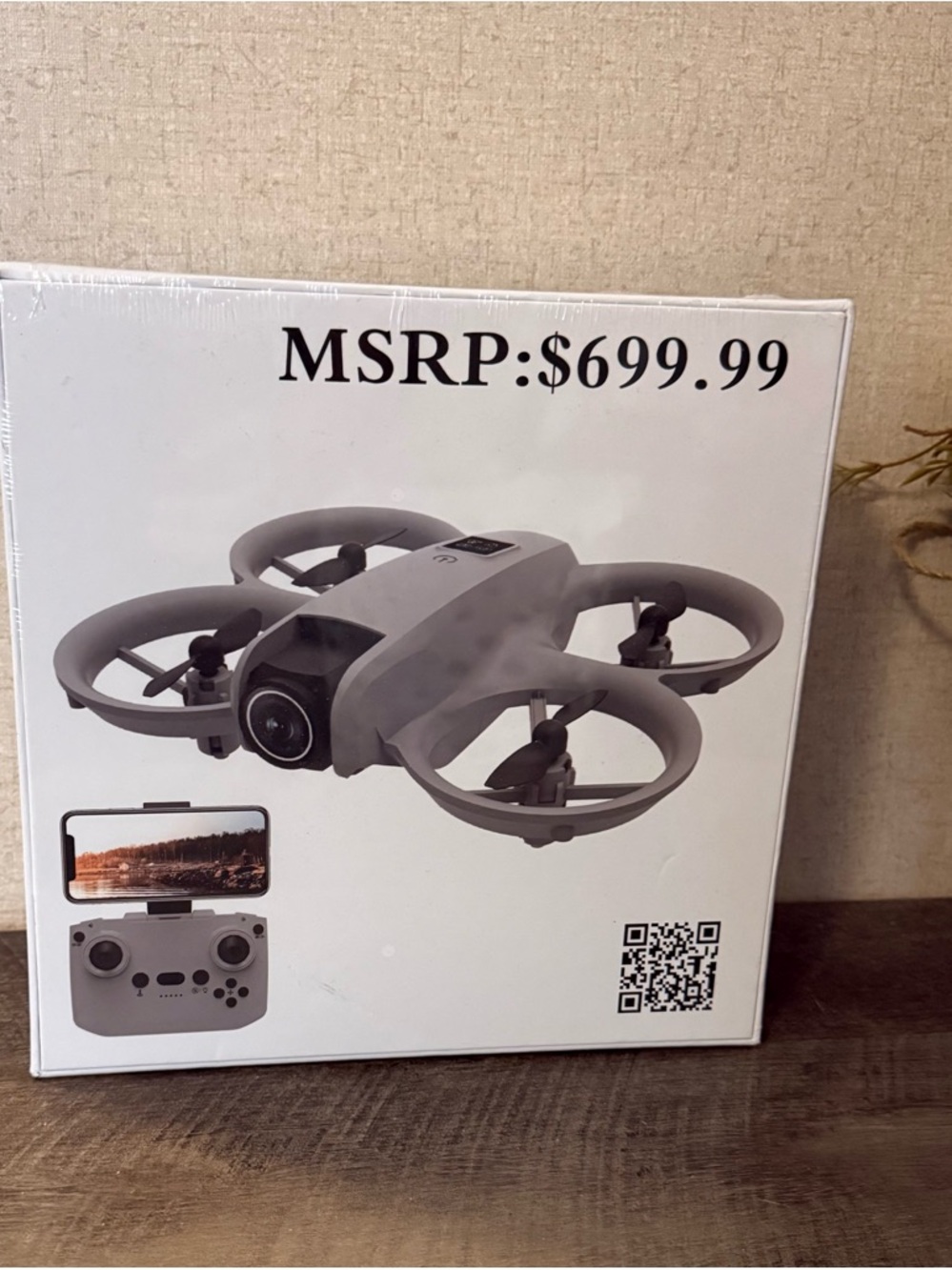Gray Camera Drone with Remote Controller - Compact FPV Quadcopter